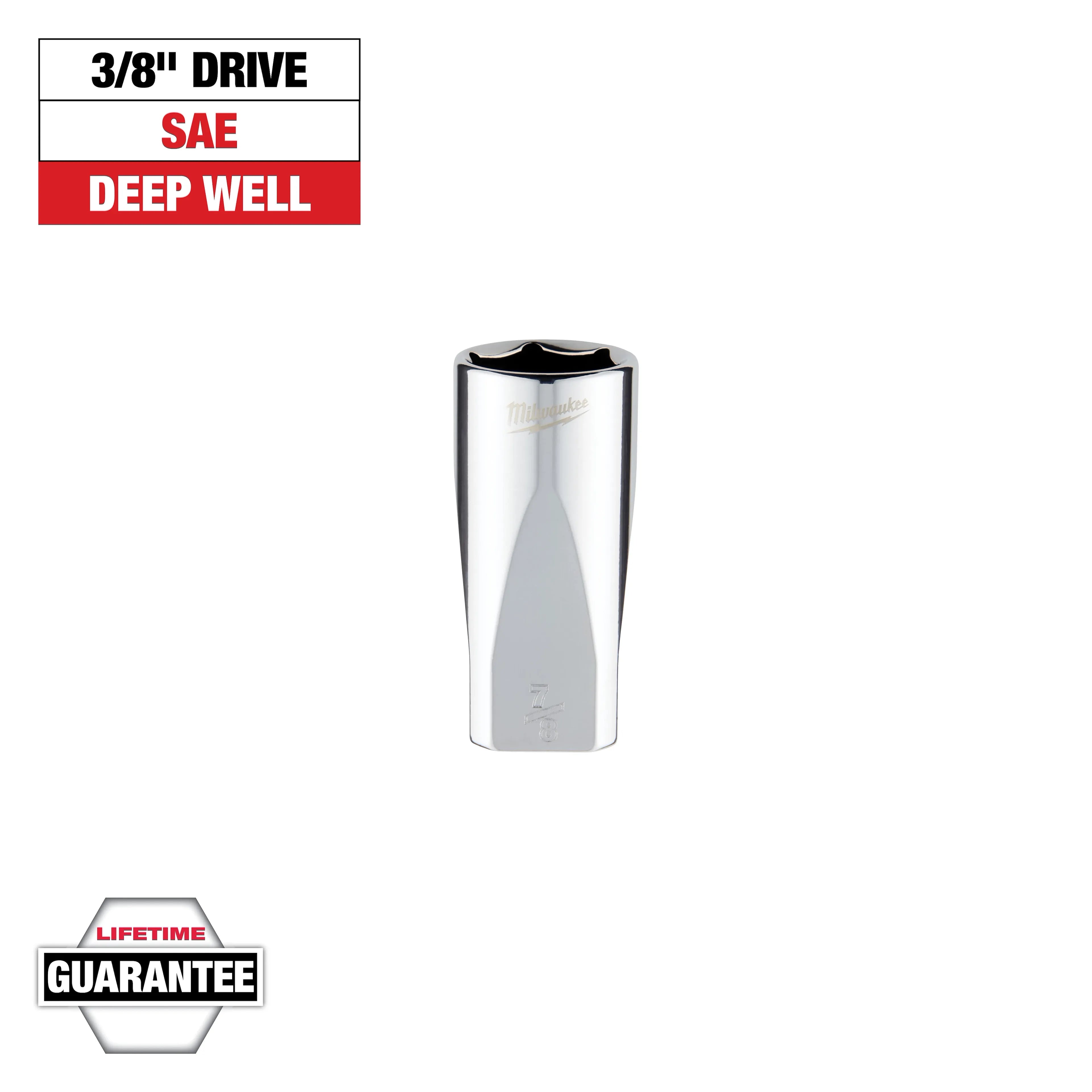 Milwaukee 45-34-9075 3/8 in. Drive 7/8 in. SAE 6-Point Deep Socket - Ace Tool Group - Milwaukee