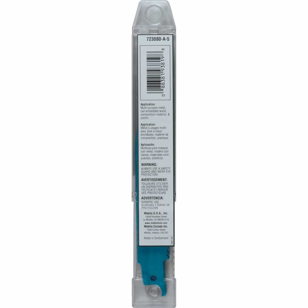 Makita 723080-A-5 6 in. Recip Saw Blade 5 Pack - Ace Tool Group - Makita