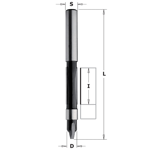 CMT 81601 Contractor Panel Pilot Bit, 1/4-inch Diameter, 1/4-inch Shank - Ace Tool Group - CMT