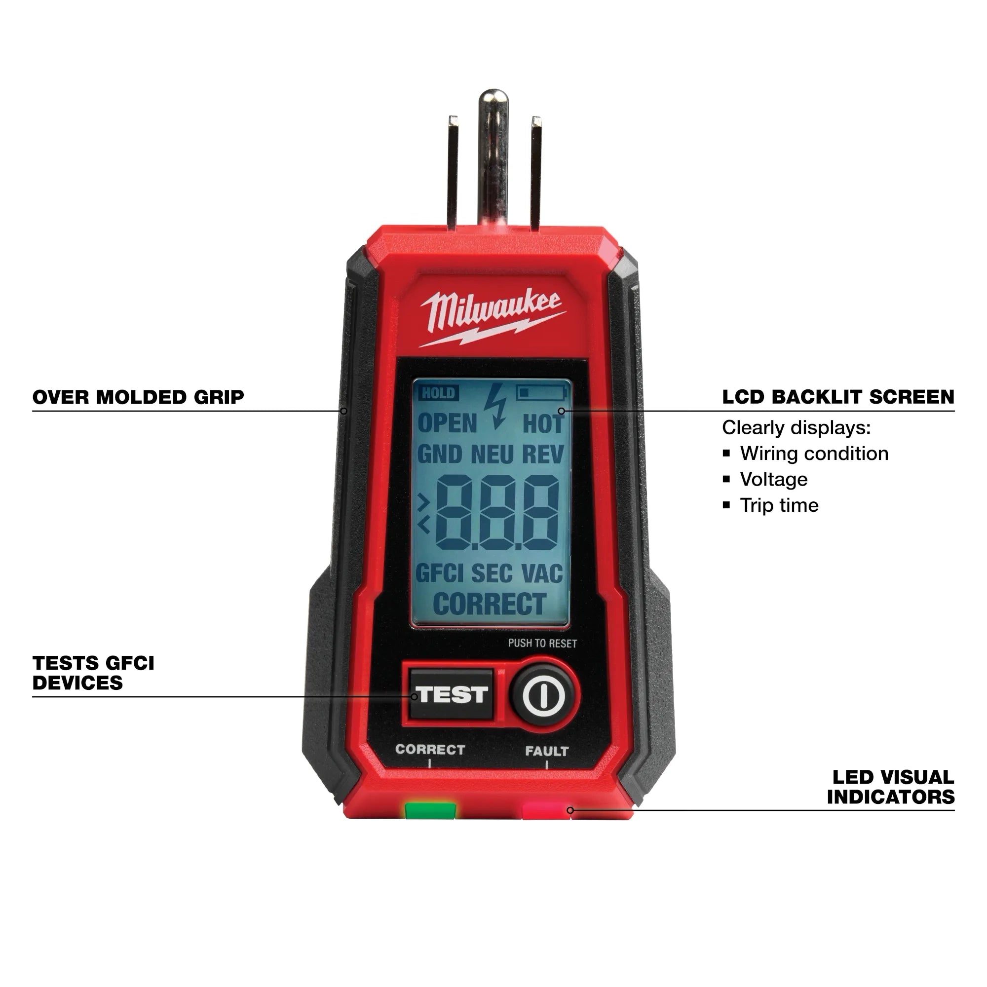 Milwaukee 3210-20 GFCI Receptacle Tester and Voltage Detector - Ace Tool Group - Milwaukee