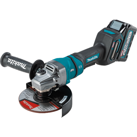 Makita 40V max XGT Brushless Cordless 4-1/2 / 6" Paddle Switch Angle Grinder Kit, electric brake, no lock-off, lock-on, bag, with one battery (4.0Ah) - Ace Tool Group - Makita