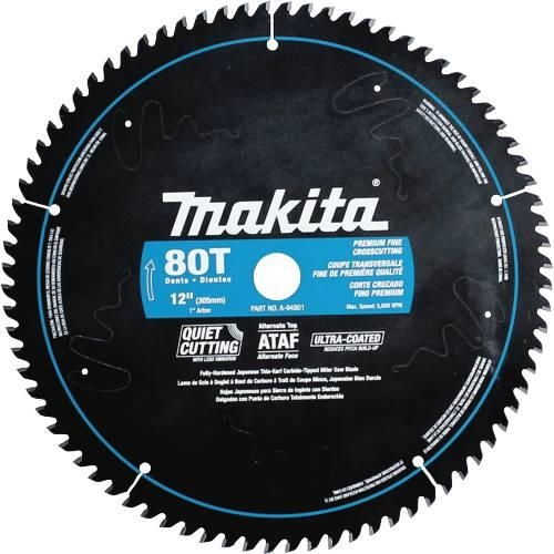 Makita A-94801 12" x 1" Ultra-Coated 80T Miter Saw Blade - Ace Tool Group - Makita
