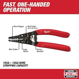 Milwaukee 48-22-6109 7-1/8" Wire Stripper/Cutter for Solid & Stranded Wire - Ace Tool Group - Milwaukee