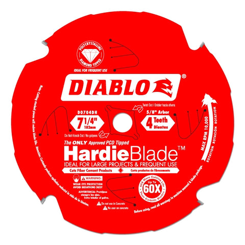 Diablo Tools 7-1/4" X 4-Teeth Hardieblade Saw Blade For Fiber Cement - Ace Tool Group - Diablo