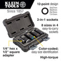 Klein 66050E 2-in-1 Metric Impact Socket Set, 12 pt, 5 pc - Ace Tool Group - Klein