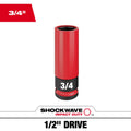 Milwaukee 49-66-7810 SHOCKWAVE Impact Duty 1/2 Drive 3/4" SAE Lug Nut Wheel Socket - Ace Tool Group - Milwaukee