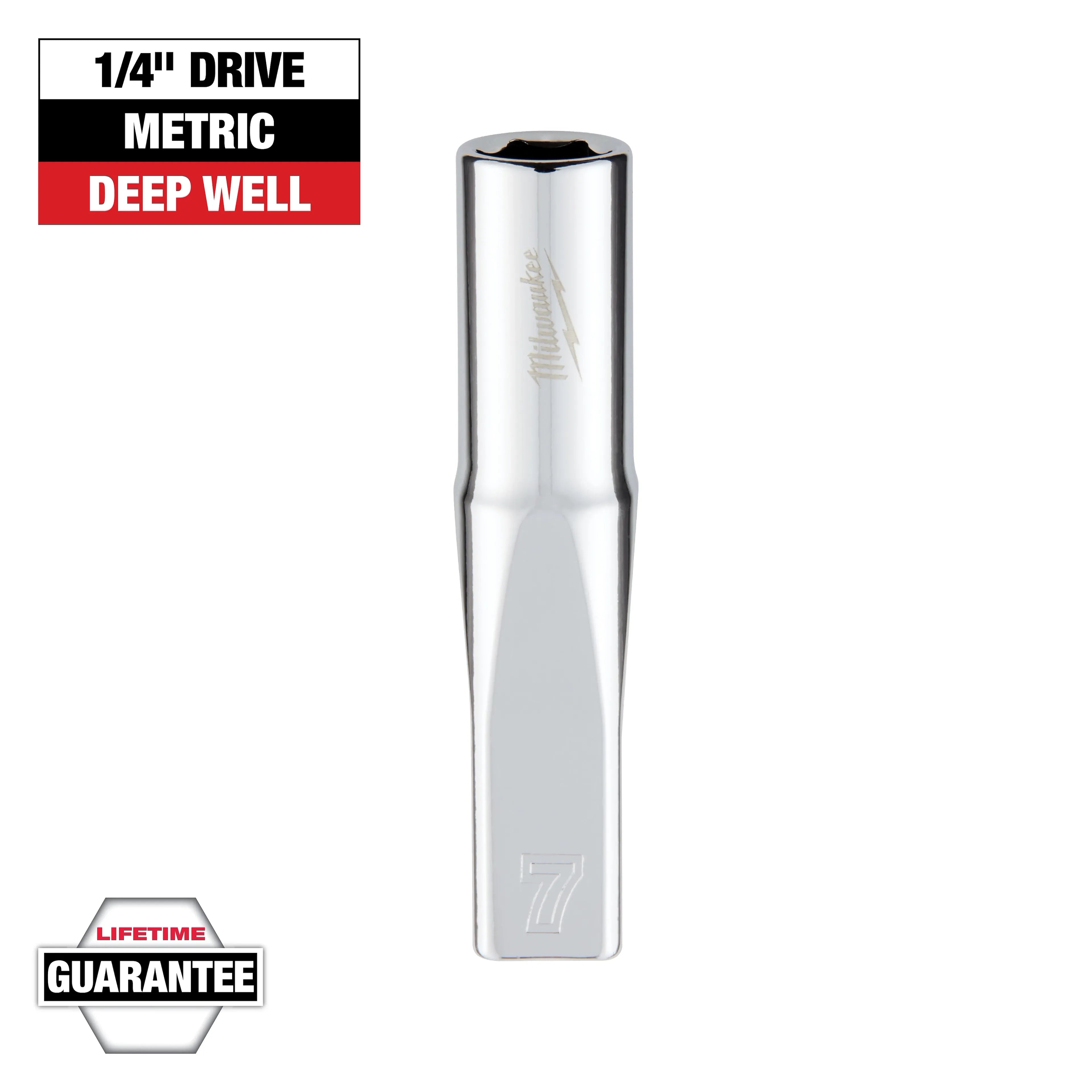 Milwaukee 45-34-9045 1/4 in. Drive 7mm Metric 6-Point Deep Socket - Ace Tool Group - Milwaukee
