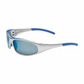PIP 250-60-0626 Flashfire Eyewear, Blue Mirror Polycarbonate Lens, Anti-Scratch And Anti-Fog, Silver Nylon Frame, Blue Rubber Temple Tips And Ribbed -12 Pack - Ace Tool Group - Protective Industrial Products