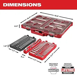 Milwaukee 48-22-9486 1/4" & 3/8"  106pc Ratchet and Socket Set in PACKOUT  - SAE & Metric - Ace Tool Group - Milwaukee