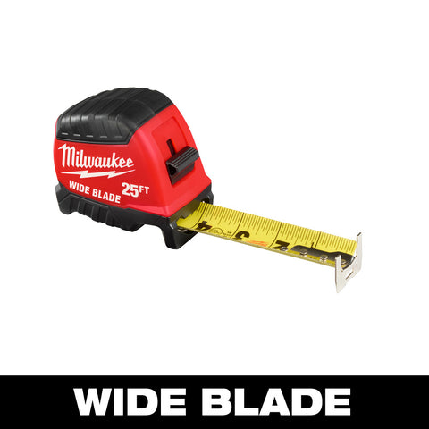 Milwaukee 48-22-1225 25ft Wide Blade Tape Measure 6 Pack - Ace Tool Group - Milwaukee