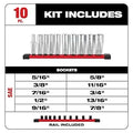 Milwaukee 48-22-9405 3/8" Drive 10pc Deep Well Socket Set - SAE - Ace Tool Group - Milwaukee