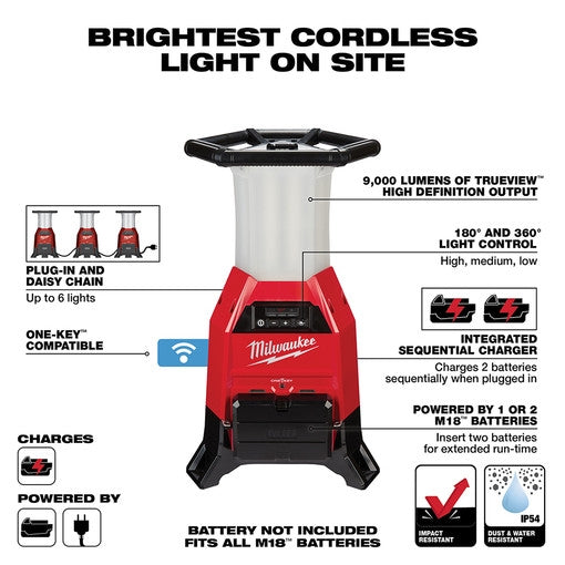 Milwaukee 2150-20 M18 Radius Site Light / Charger with ONE-KEY - Ace Tool Group - Milwaukee