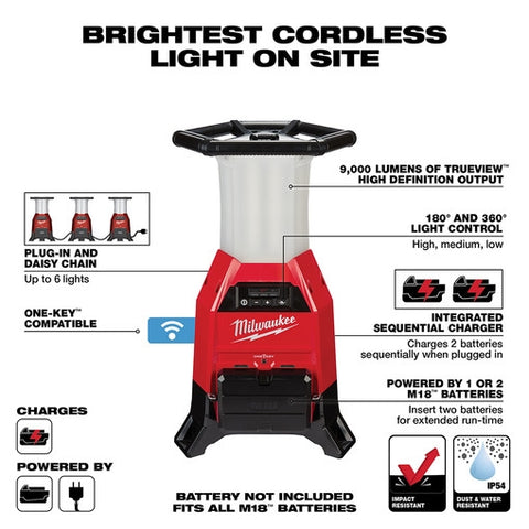 Milwaukee 2150-20 M18 Radius Site Light / Charger with ONE-KEY - Ace Tool Group - Milwaukee