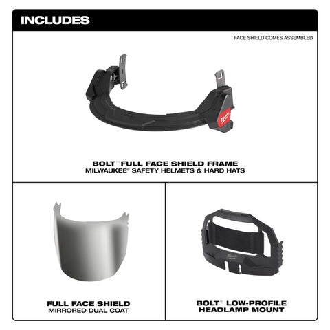Milwaukee 48-73-1429 BOLT Full Face Shield - Ace Tool Group - Milwaukee