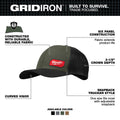 Milwaukee 505E GRIDIRON™ Snapback Trucker Hat | Green - Ace Tool Group - Milwaukee Tool