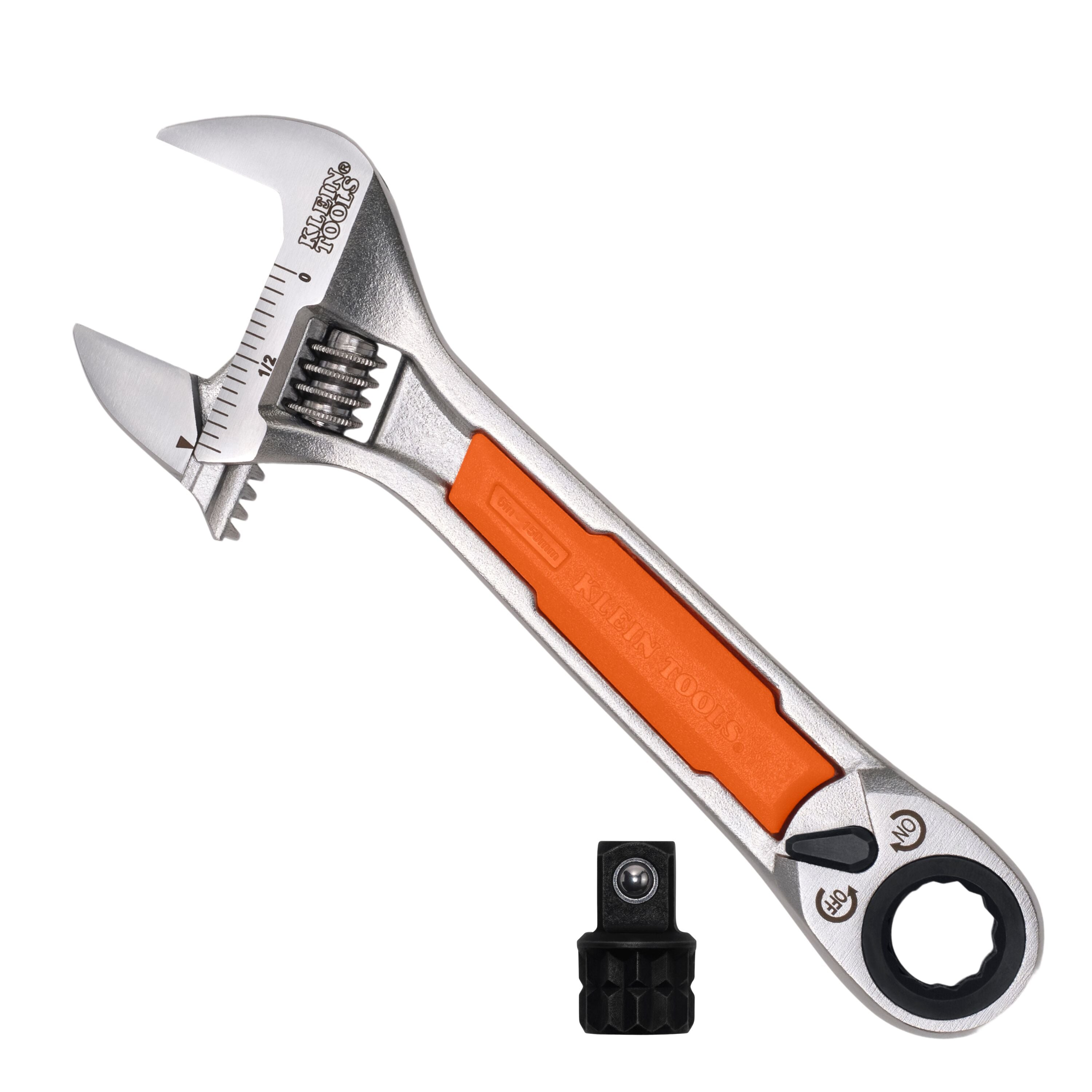 Klein 5076RT KNECT 6-Inch Adjustable Wrench with Pass-Through Ratchet