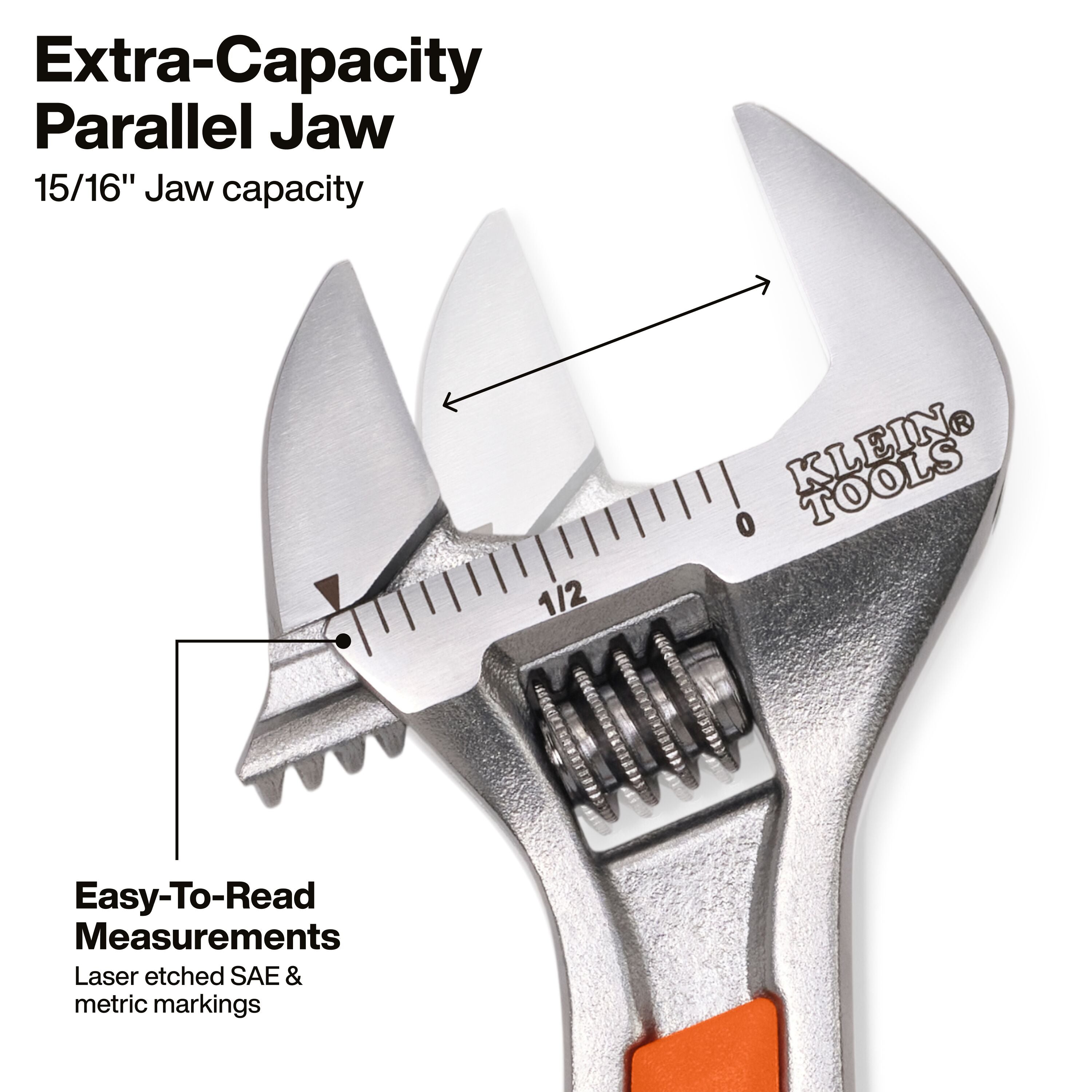 Klein 5076RT KNECT 6-Inch Adjustable Wrench with Pass-Through Ratchet
