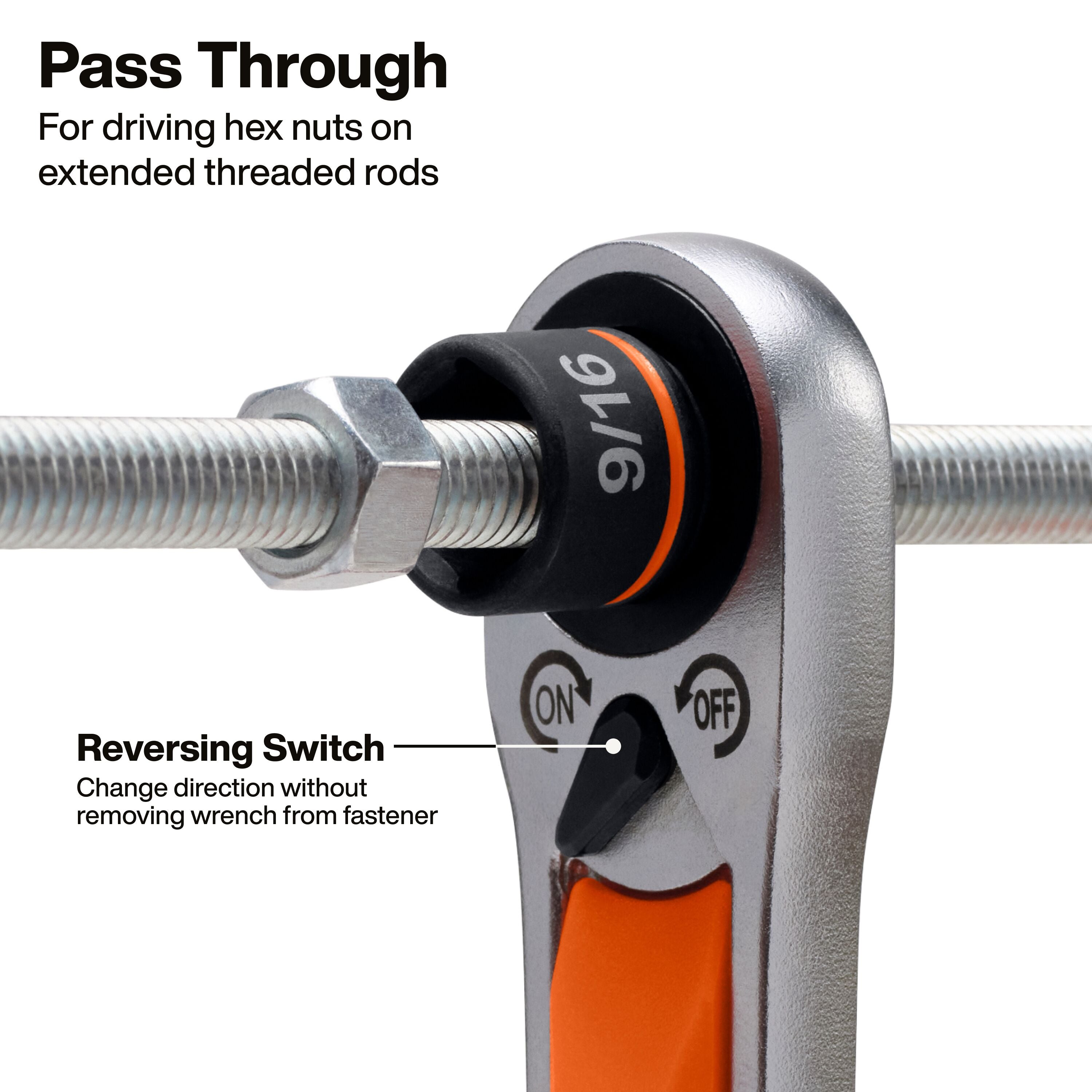 Klein 5076RT KNECT 6-Inch Adjustable Wrench with Pass-Through Ratchet