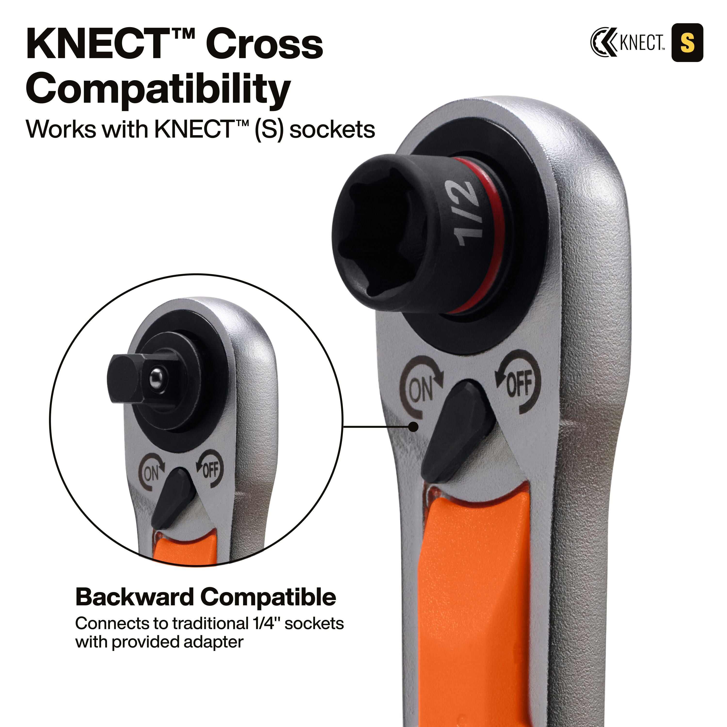 Klein 5076RTK KNECT 6-Inch Adjustable Wrench with Pass-Through Ratchet Set, 10-Piece