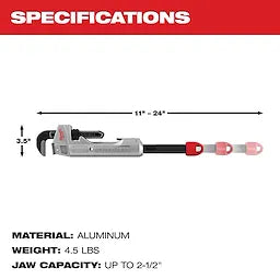 Milwaukee 48-22-7318 CHEATER Aluminum Adaptable Pipe Wrench - Ace Tool Group - Milwaukee