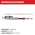 Milwaukee 48-22-7318 CHEATER Aluminum Adaptable Pipe Wrench - Ace Tool Group - Milwaukee
