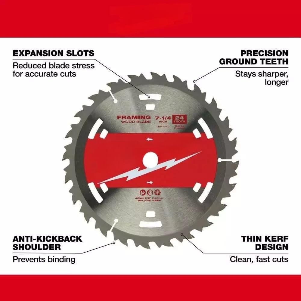 Milwaukee 48-40-1711 7-1/4" 24T Construction Framing Contractor Pack (25PK) - Ace Tool Group - Milwaukee