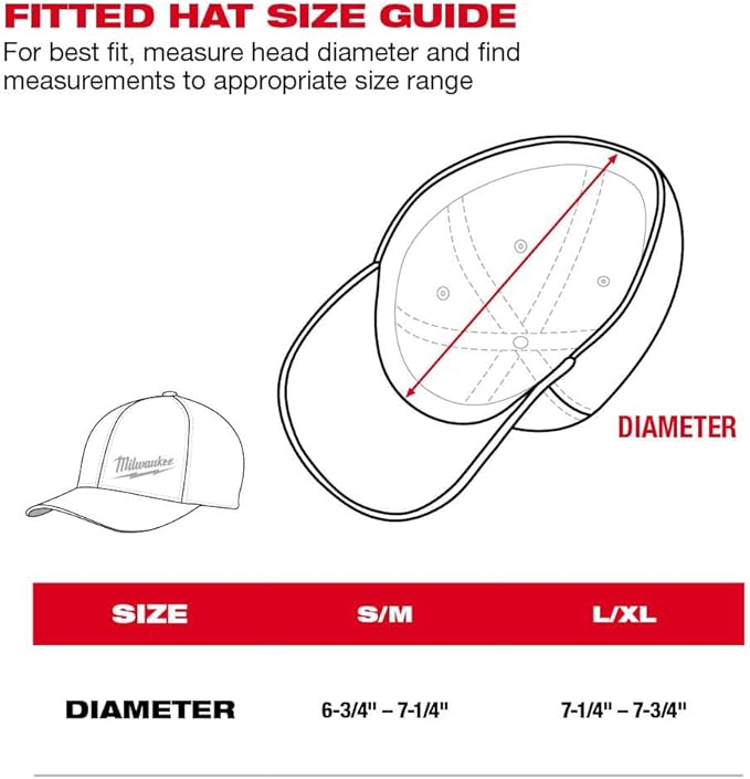 Milwaukee 504G-SM FF FITTED HAT - GRAY S/M - Ace Tool Group - Milwaukee