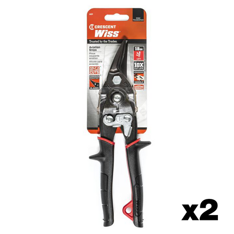 Crescent M1P 9-3/4" Compound Action Straight & Left Snips (Red) (2 Pack) - Ace Tool Group - Crescent