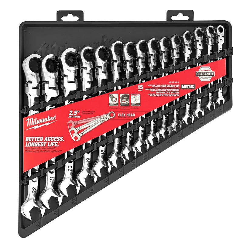 Milwaukee 48-22-9513 15 Flex Ratchet Set - Metric