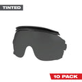 Milwaukee 48-73-1455 10pk Gasketed Tinted Eye Visor Replacement Lenses ( BOLT Safety Helmet & BOLT Hard Hat Mount) - Ace Tool Group - Milwaukee