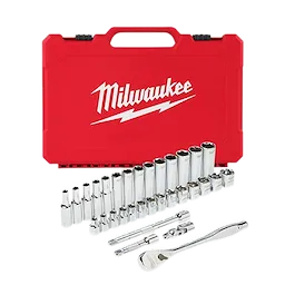 Milwaukee 48-22-9508 3/8 in. Drive Metric Ratchet and Socket Mechanics Tool Set (32-Piece) - Ace Tool Group - Milwaukee