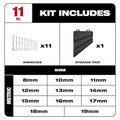 Milwaukee 48-22-9511 11pc Metric Combination Wrench Set - Ace Tool Group - Milwaukee