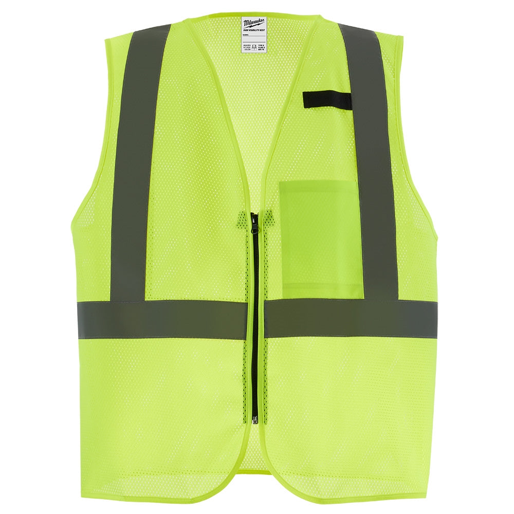Milwaukee Class 2 High Visibility Yellow Mesh One Pocket Safety Vest - S/M (CSA) - Ace Tool Group - Milwaukee