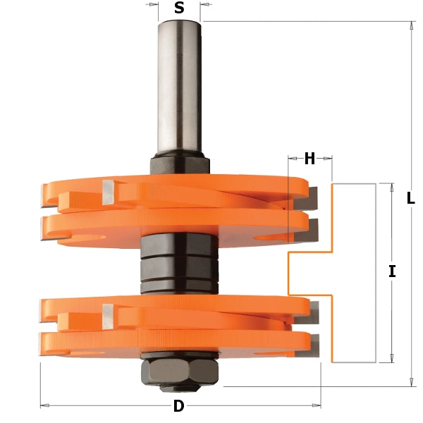 CMT 800.628.11 Tenon Cutting Router Bit, 3-Inch Diameter, 1/2-Inch Shank - Ace Tool Group - CMT