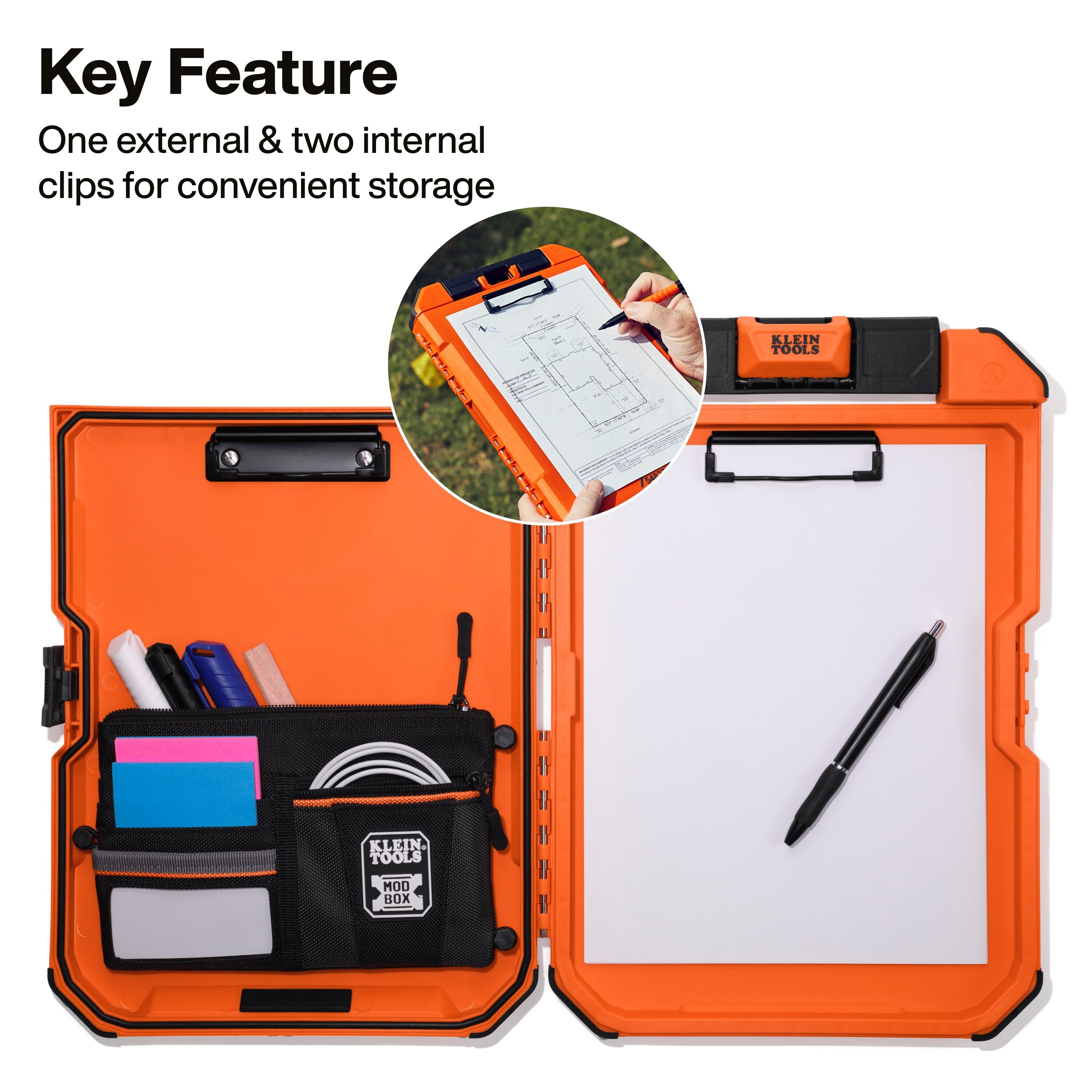Klein 54827MB MODbox Clipboard with Storage Pouch - Ace Tool Group - Klein