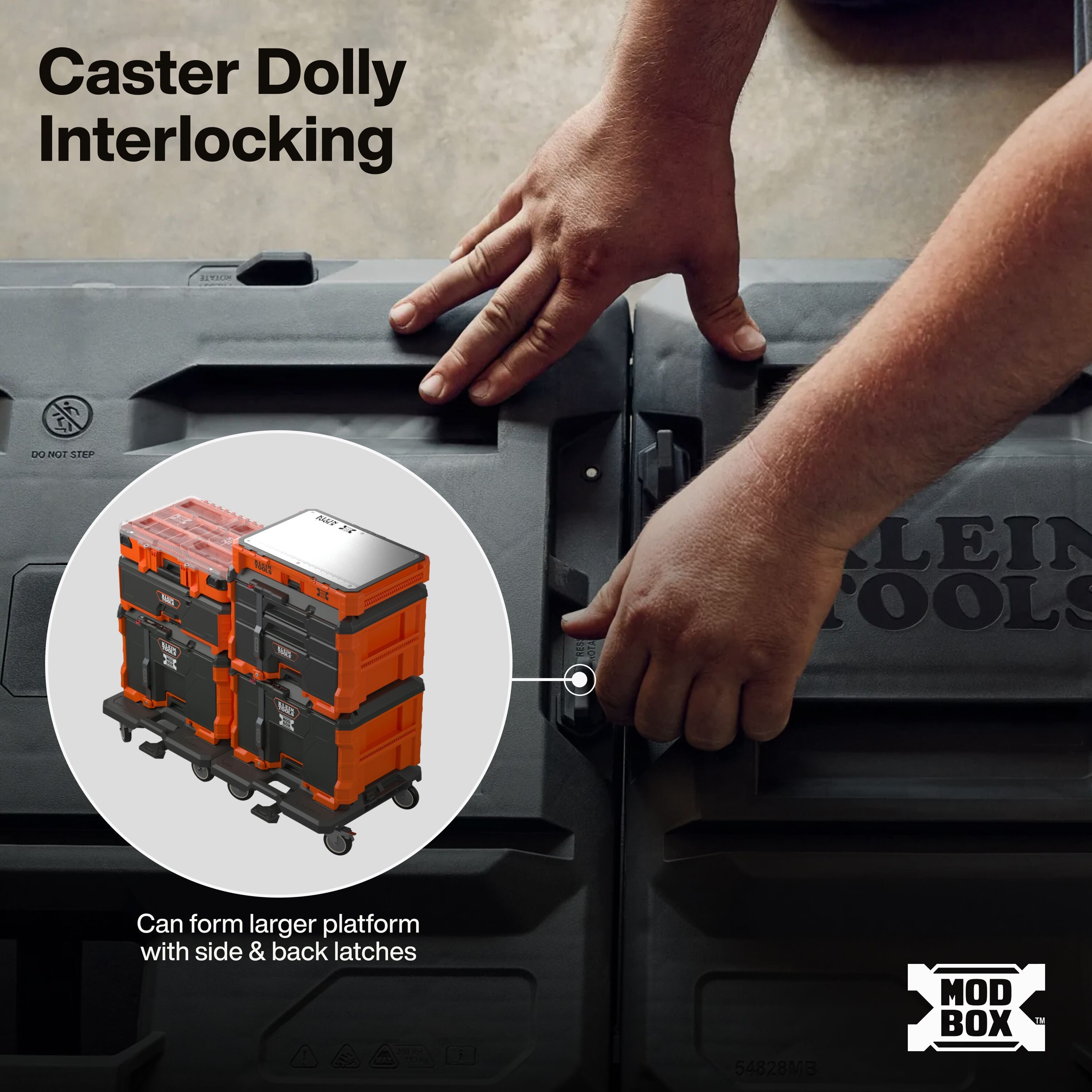 Klein 54828MB MODbox 4-Wheel Caster Dolly with Interlocking Design - Ace Tool Group - Klein