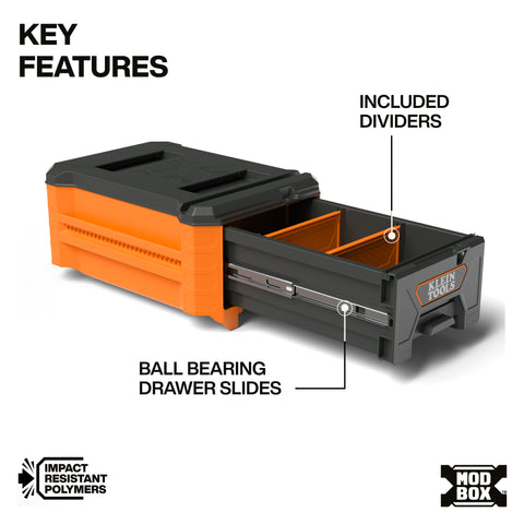 Klein 54843MB MODbox™ Compact Single Drawer, Half Width - Ace Tool Group - Ace Tool Group