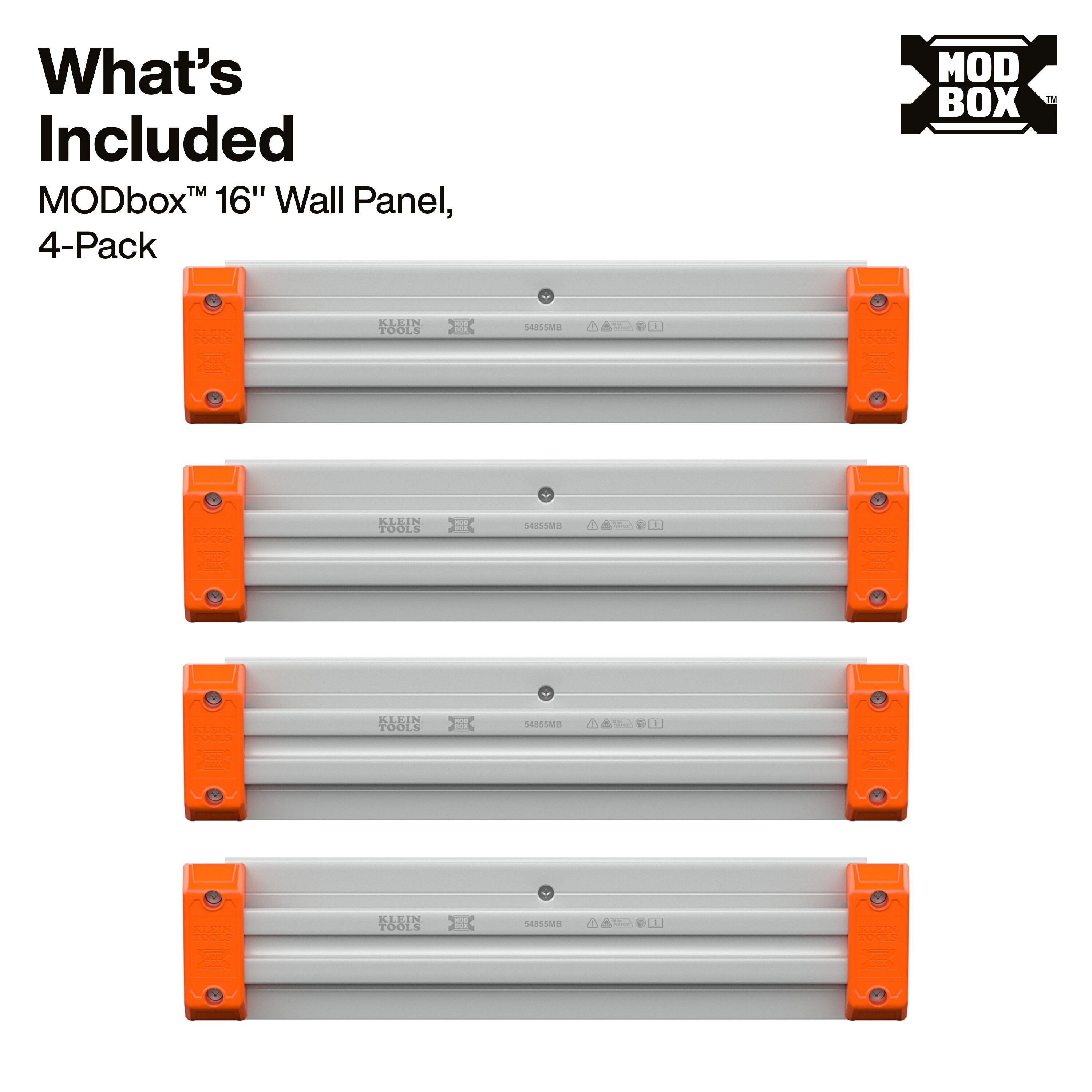 Klein 54855MB MODbox Wall System, 16-Inch Panel, 4-Pack - Ace Tool Group - Klein