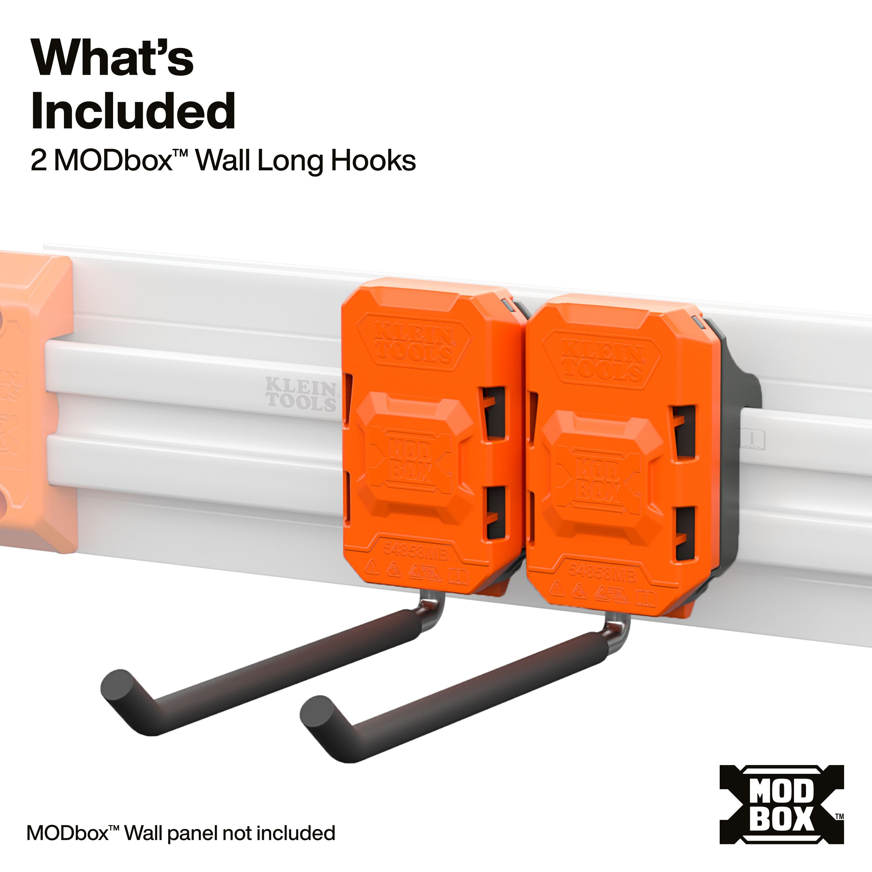 Klein 54858MB MODbox Wall System, Long Hook, 2-Pack - Ace Tool Group - Klein