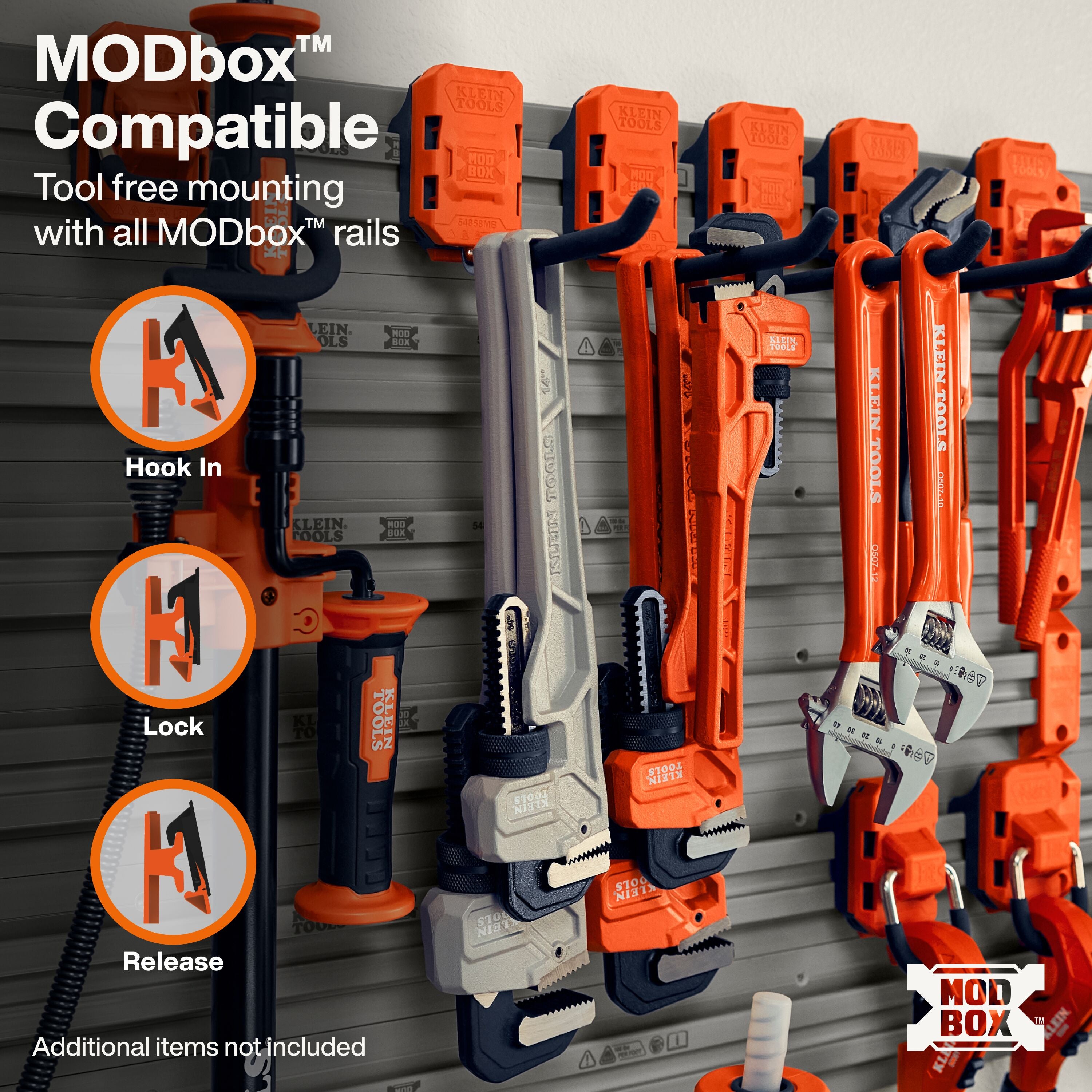 Klein 54858MB MODbox Wall System, Long Hook, 2-Pack - Ace Tool Group - Klein
