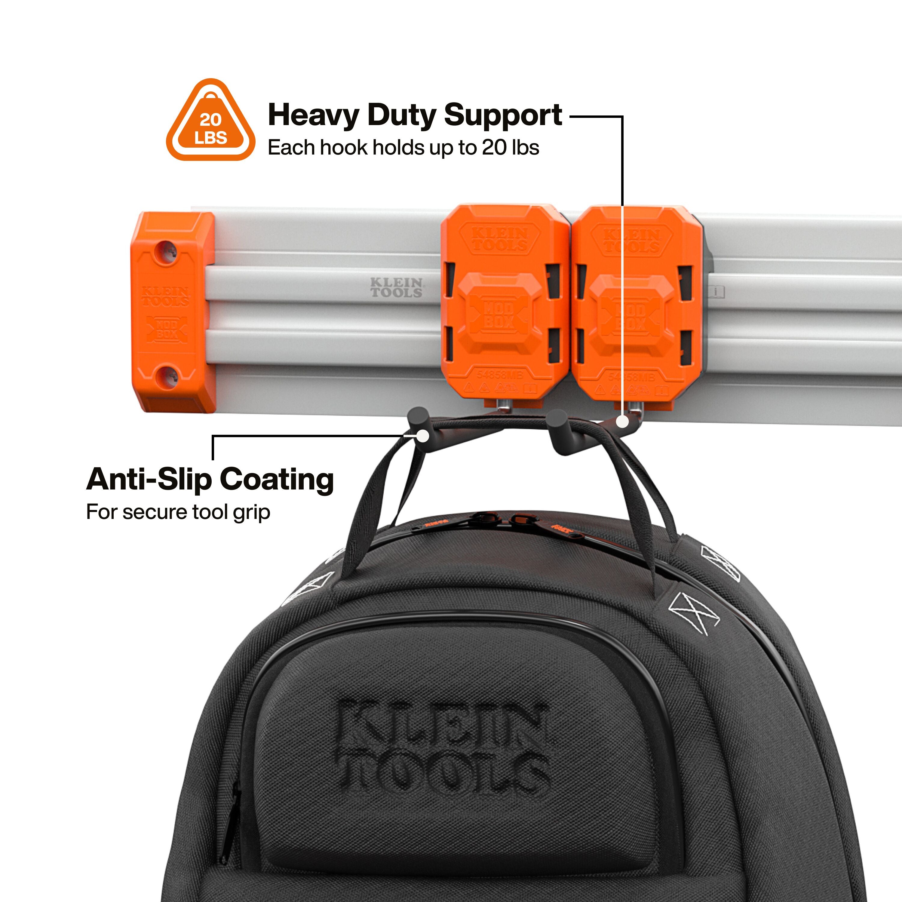 Klein 54858MB MODbox Wall System, Long Hook, 2-Pack - Ace Tool Group - Klein