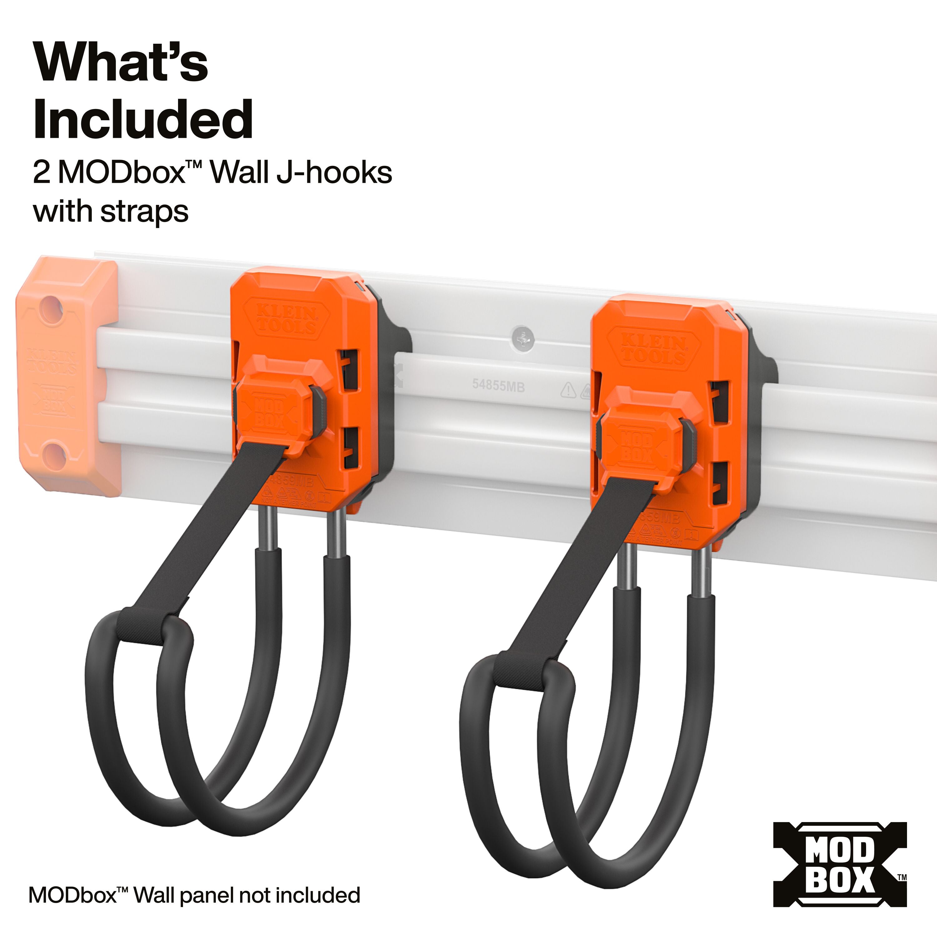 Klein 54859MB MODbox Wall System, J-Hook with Strap, 2-Pack - Ace Tool Group - Klein