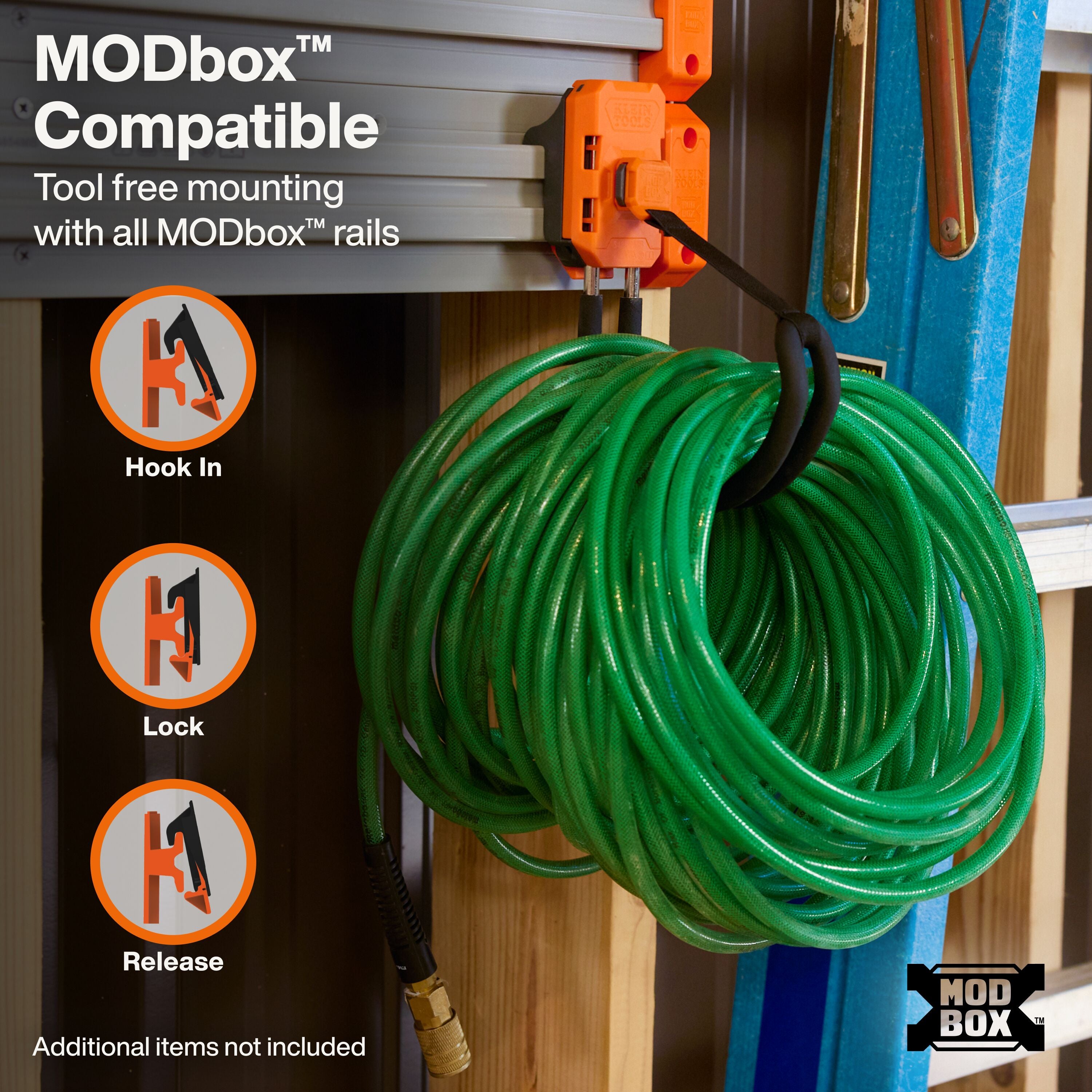 Klein 54859MB MODbox Wall System, J-Hook with Strap, 2-Pack - Ace Tool Group - Klein