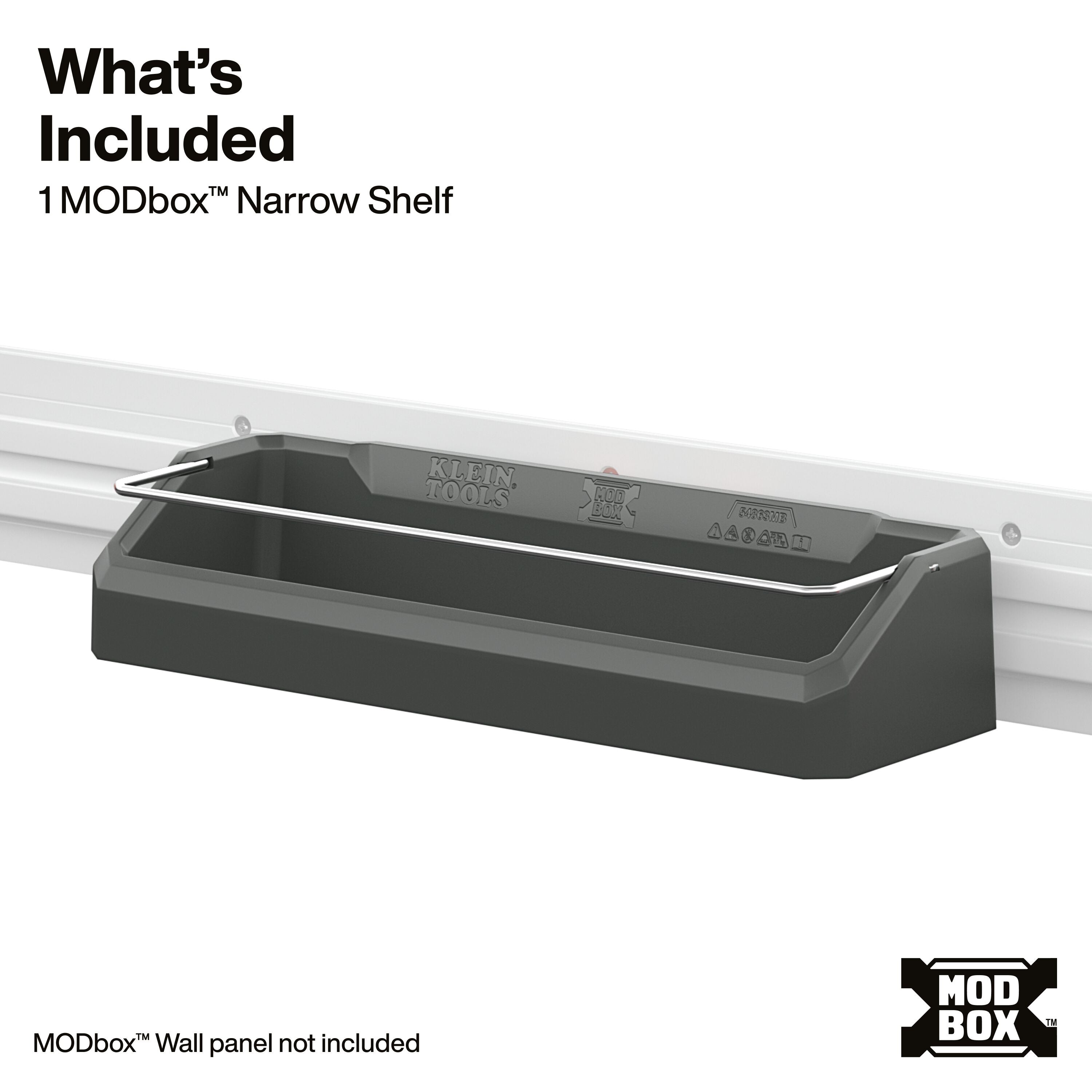 Klein 54863MB MODbox Wall System, Narrow Shelf - Ace Tool Group - Klein