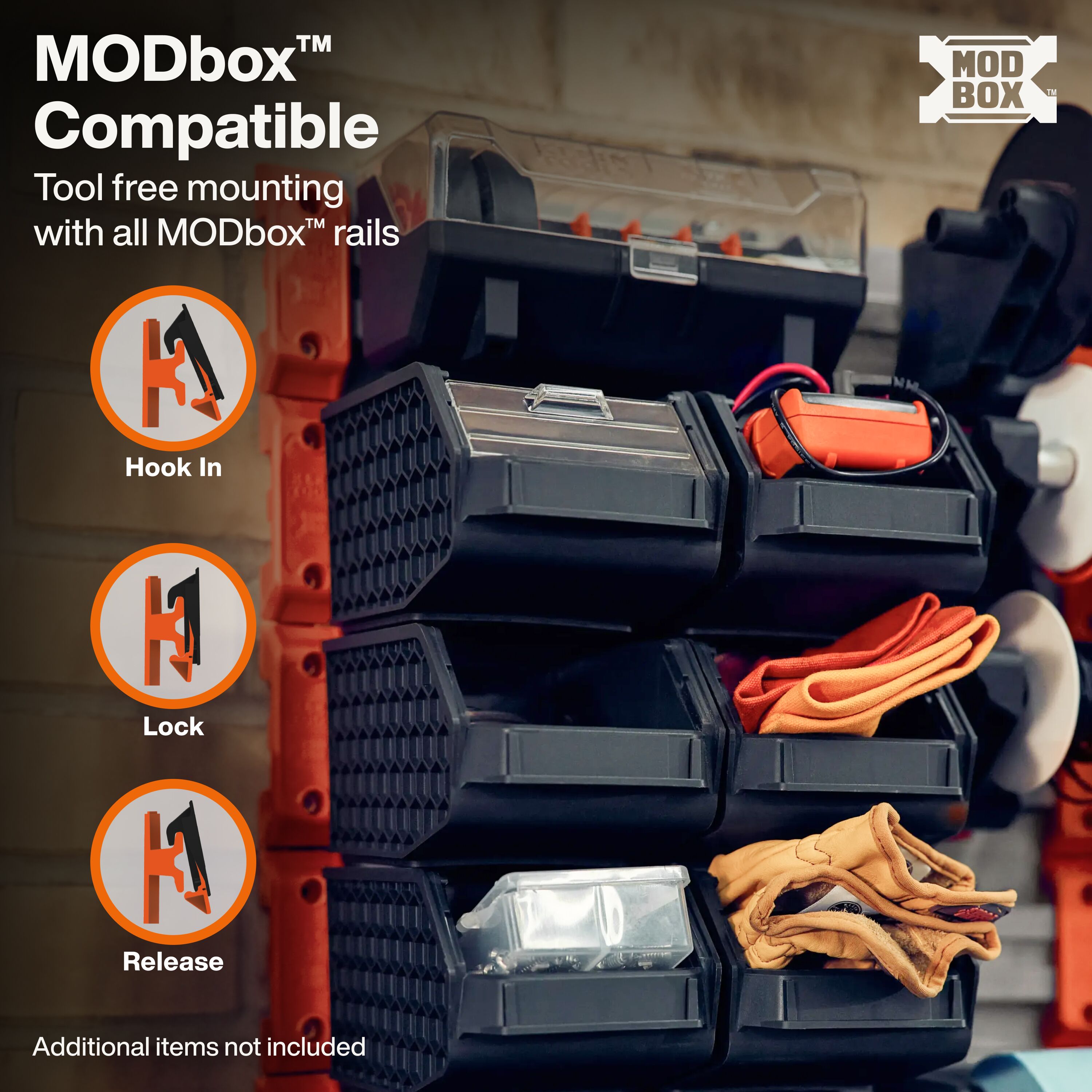 Klein 54865MB MODbox Wall System, Small Bin, 3-Pack - Ace Tool Group - Klein