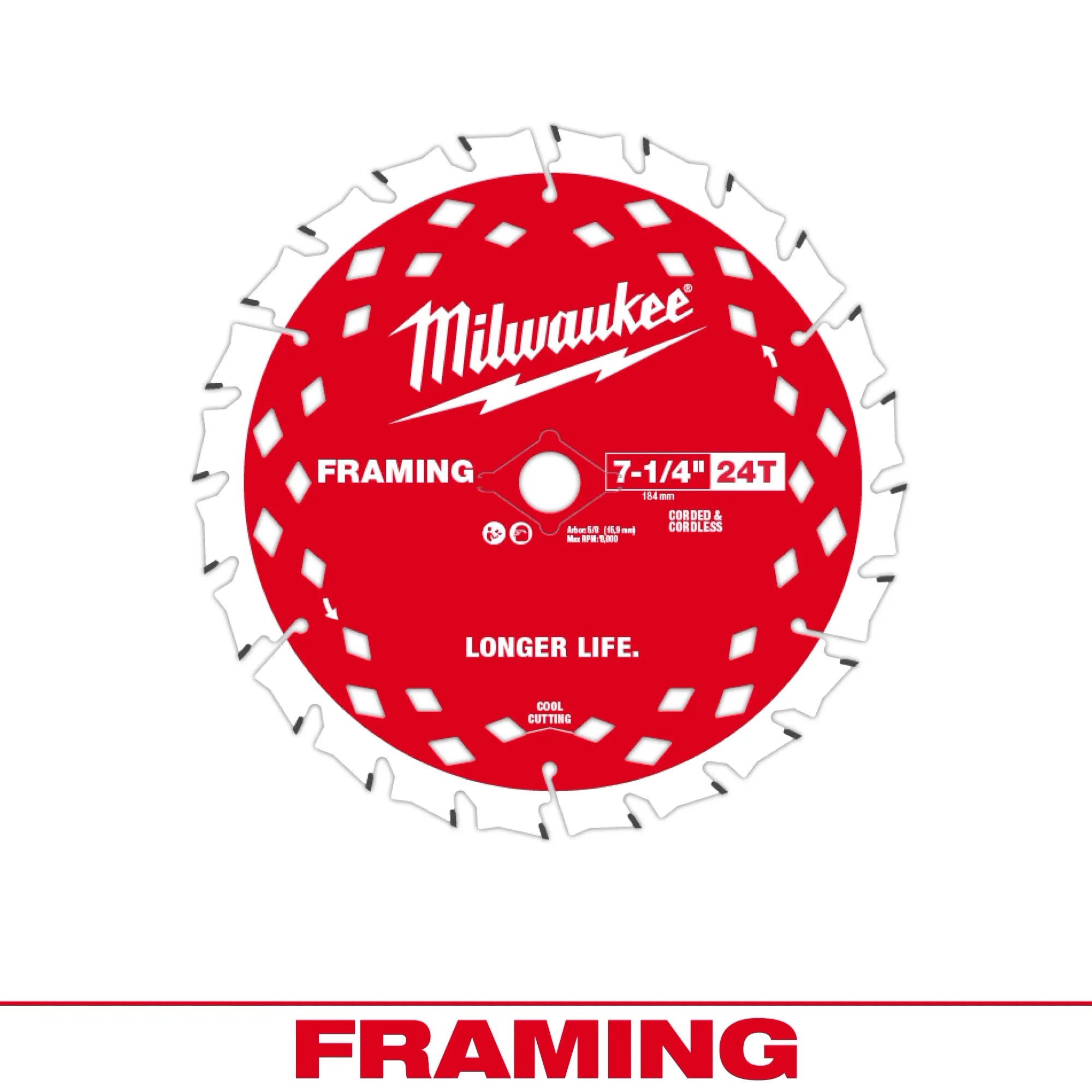 Milwaukee 48-40-0720 7-1/4" 24T FRAMING SAW BLADE 3 Pack - Ace Tool Group - Milwaukee