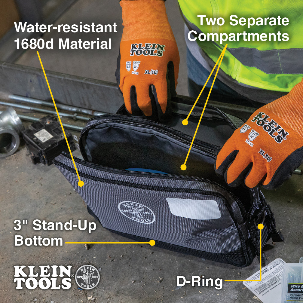 Klein 55583 Double Zipper Bag, 12 x 7-Inch - Ace Tool Group - Klein