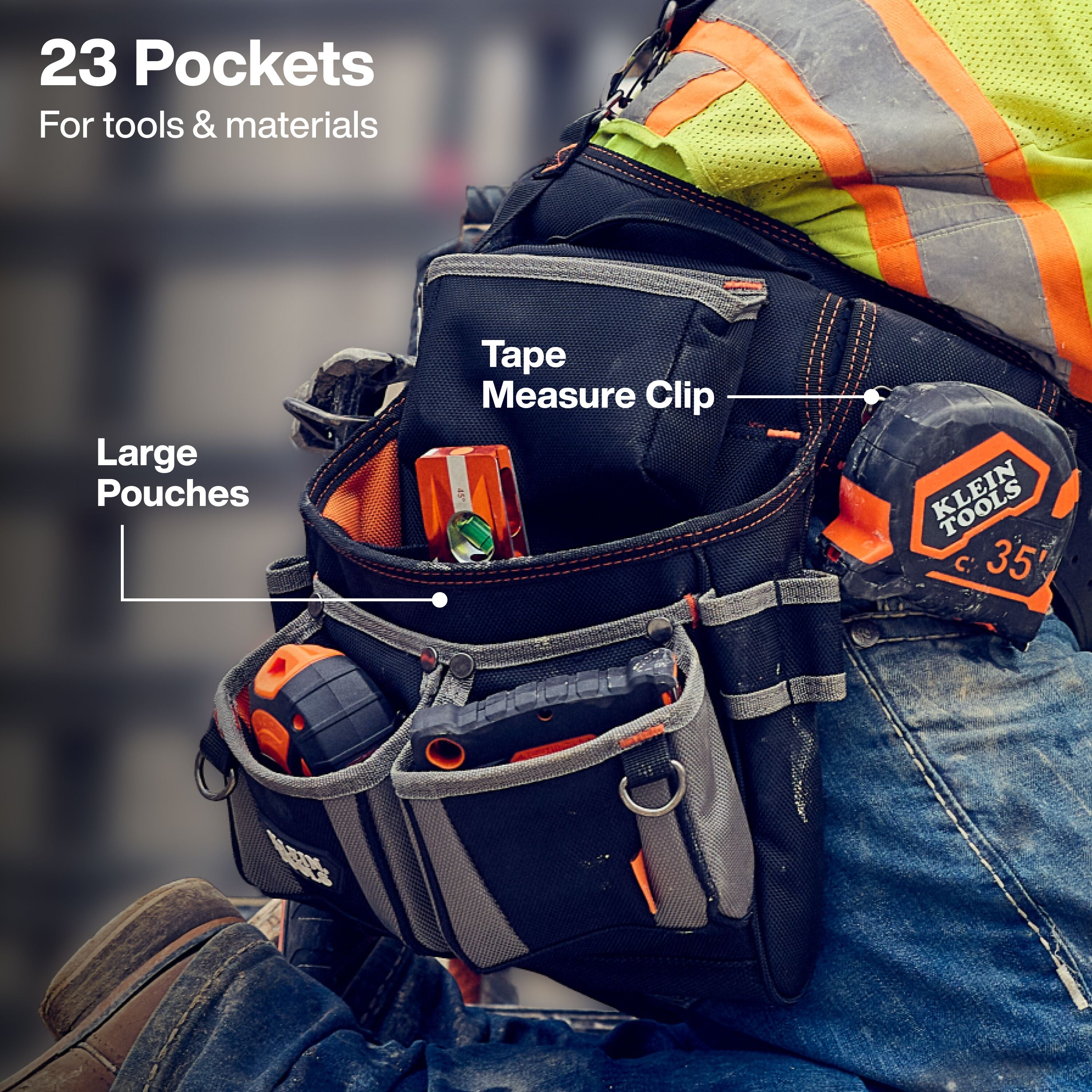 Klein 55896 Tool Rig with Suspenders, 23 Pockets