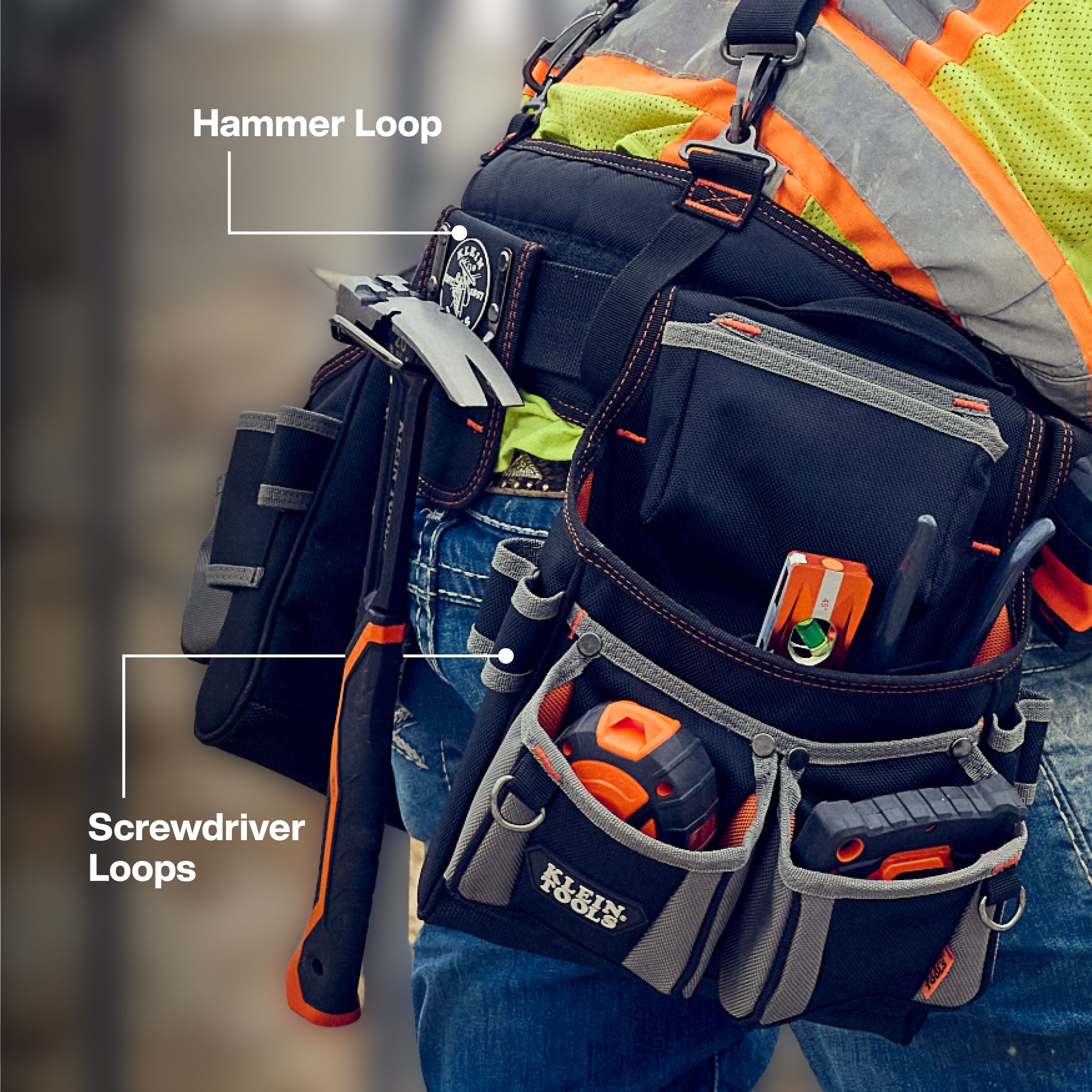 Klein 55896 Tool Rig with Suspenders, 23 Pockets