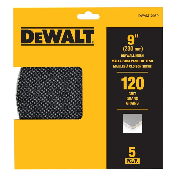 Dewalt Dwam1205P 9In Drywall Mesh 120G 5Pack - Ace Tool Group - DeWalt